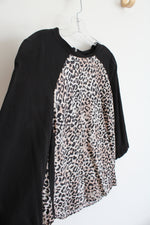 Cynthia Rowley Black Leopard Print Top | XS