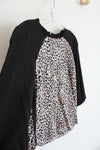 Cynthia Rowley Black Leopard Print Top | XS