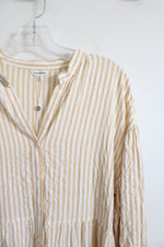 NEW Max Studio Yellow & White Striped Buttoned Down Dress | S