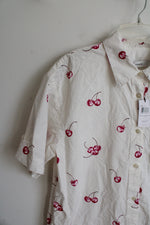 NEW Coach White Cherry Button Down Dress | S