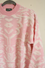 Cabin Creek Vintage Pink & White Sweater | L