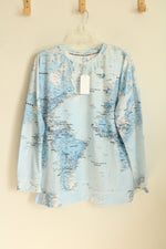 NEW Exclusive Blue World Map LS Top | XL