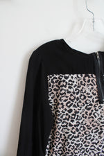Cynthia Rowley Black Leopard Print Top | XS