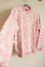 Cabin Creek Vintage Pink & White Sweater | L