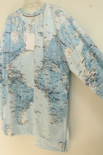 NEW Exclusive Blue World Map LS Top | XL