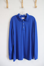 Grand Slam Blue Long Sleeved Henley Shirt | XL