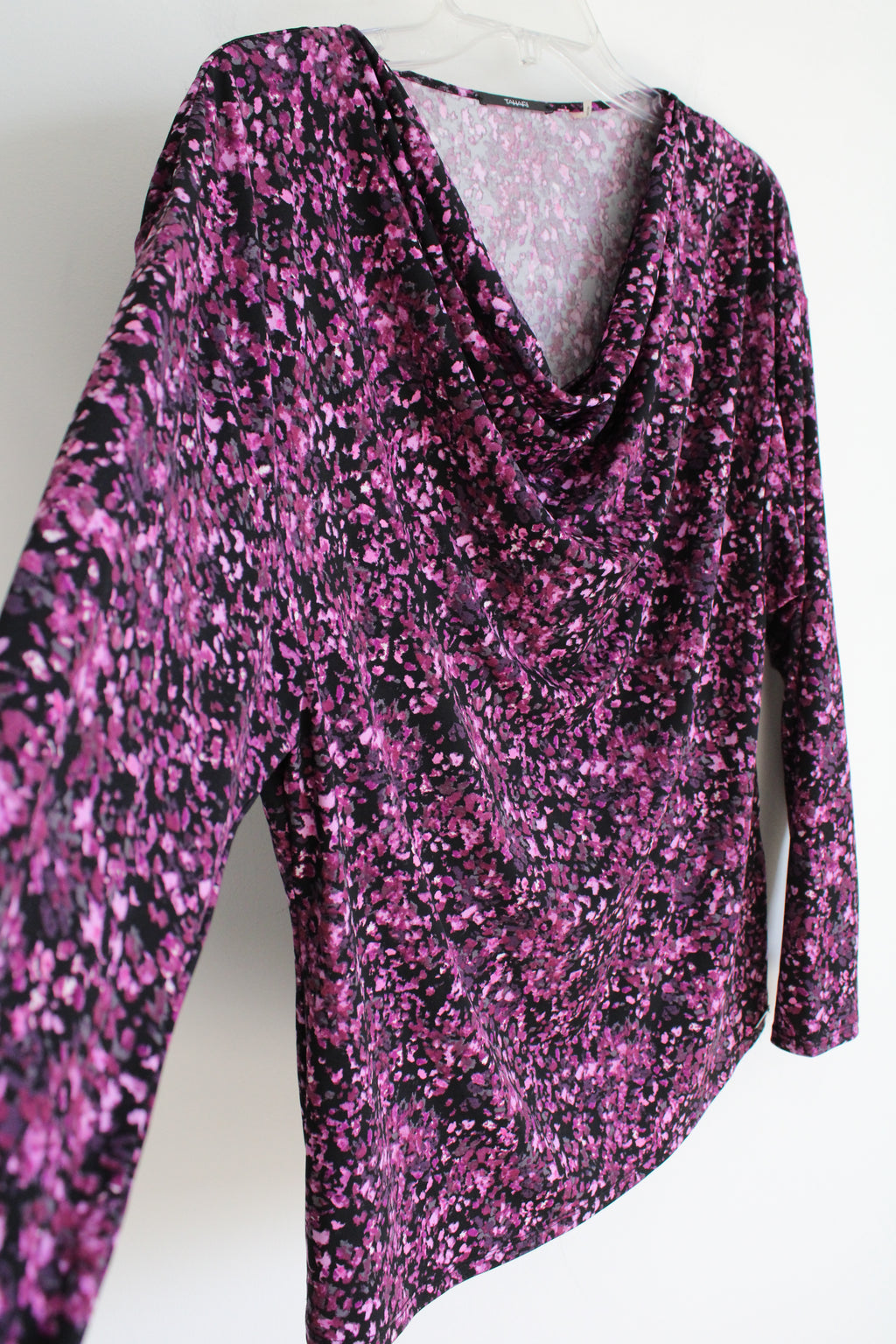 Tahari Purple Black Long Sleeved Shirt | M