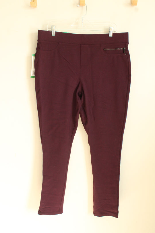 NEW DKNY Jeans Purple Burgundy Skinny Stretch Pants | XL