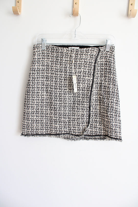 NEW Max Studio Teed Black White Woven Mini Skirt | S
