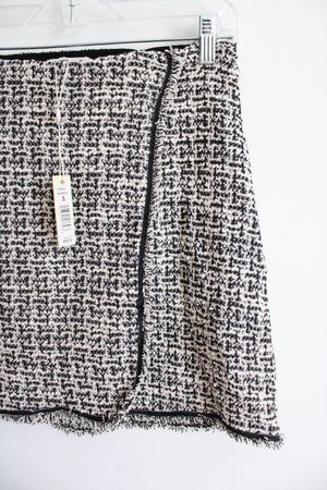 NEW Max Studio Teed Black White Woven Mini Skirt | S