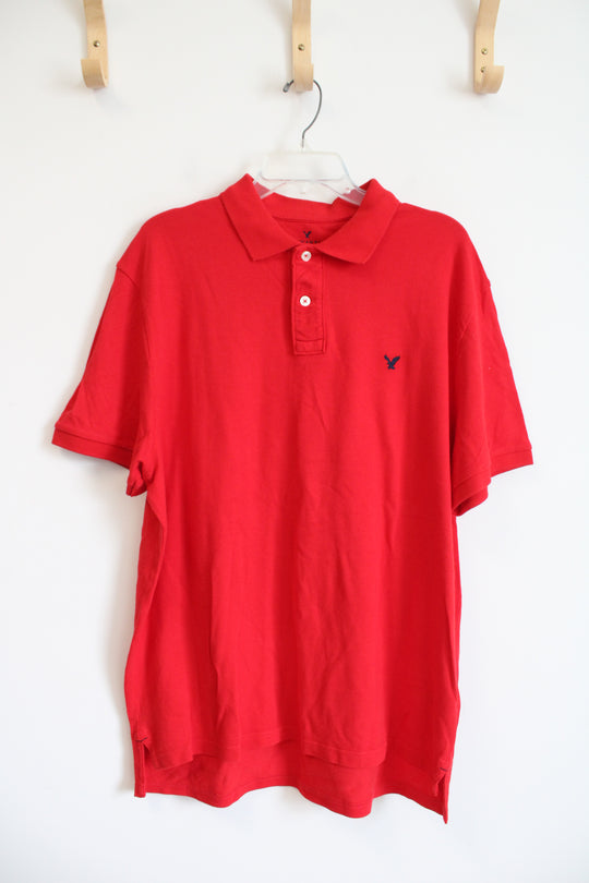 American Eagle Athletic Fit Red Polo Shirt | XL