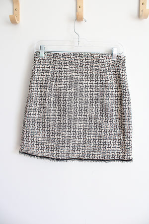 NEW Max Studio Teed Black White Woven Mini Skirt | S