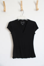 International Concepts Black V-Neck Top | S