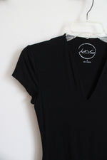 International Concepts Black V-Neck Top | S