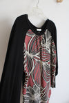 Cherish Pink Tan & Black Patterned Long Sleeved Top | L