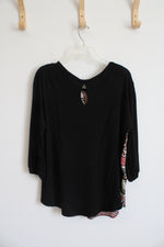 Cherish Pink Tan & Black Patterned Long Sleeved Top | L