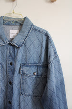 Celebrity Pink Diamond Patterned Denim Jacket | XL