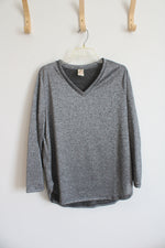Faded Glory Gray Metallic Long Sleeved Top | 1X