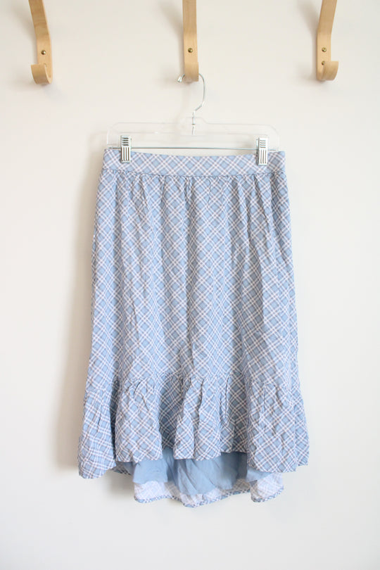 NEW Abercrombie Kids Blue Plaid Skirt | Youth 11/12