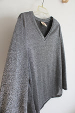 Faded Glory Gray Metallic Long Sleeved Top | 1X