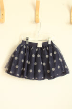 NEW Children's Place Navy Blue and White Polka Dot Tulle Skirt | 4T