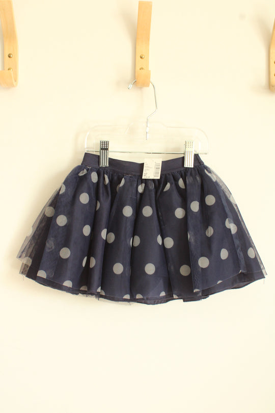 NEW Children's Place Navy Blue and White Polka Dot Tulle Skirt | 4T