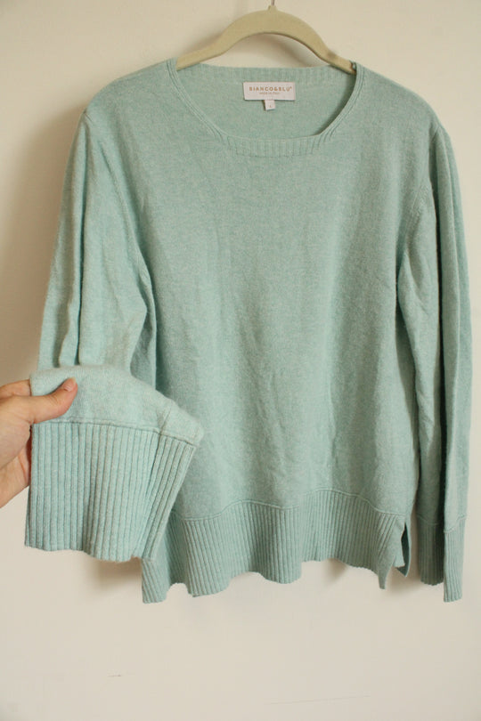 Bianco & Blu Light Blue Italian Cashmere & Wool Blend Sweater | L
