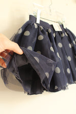 NEW Children's Place Navy Blue and White Polka Dot Tulle Skirt | 4T