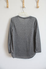 Faded Glory Gray Metallic Long Sleeved Top | 1X