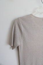 On Twelfth Beige Silver Embellished Top | XL