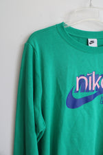 Nike Kelly Green Pink & Blue Logo Crewneck Sweatshirt | 2X