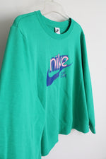 Nike Kelly Green Pink & Blue Logo Crewneck Sweatshirt | 2X