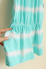 NEW Children's Place Teal and White Tie-dyed Sleeveless Romper | 7/8
