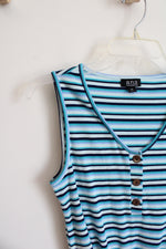 a.n.a Blue Striped Tied Tank Top | XS