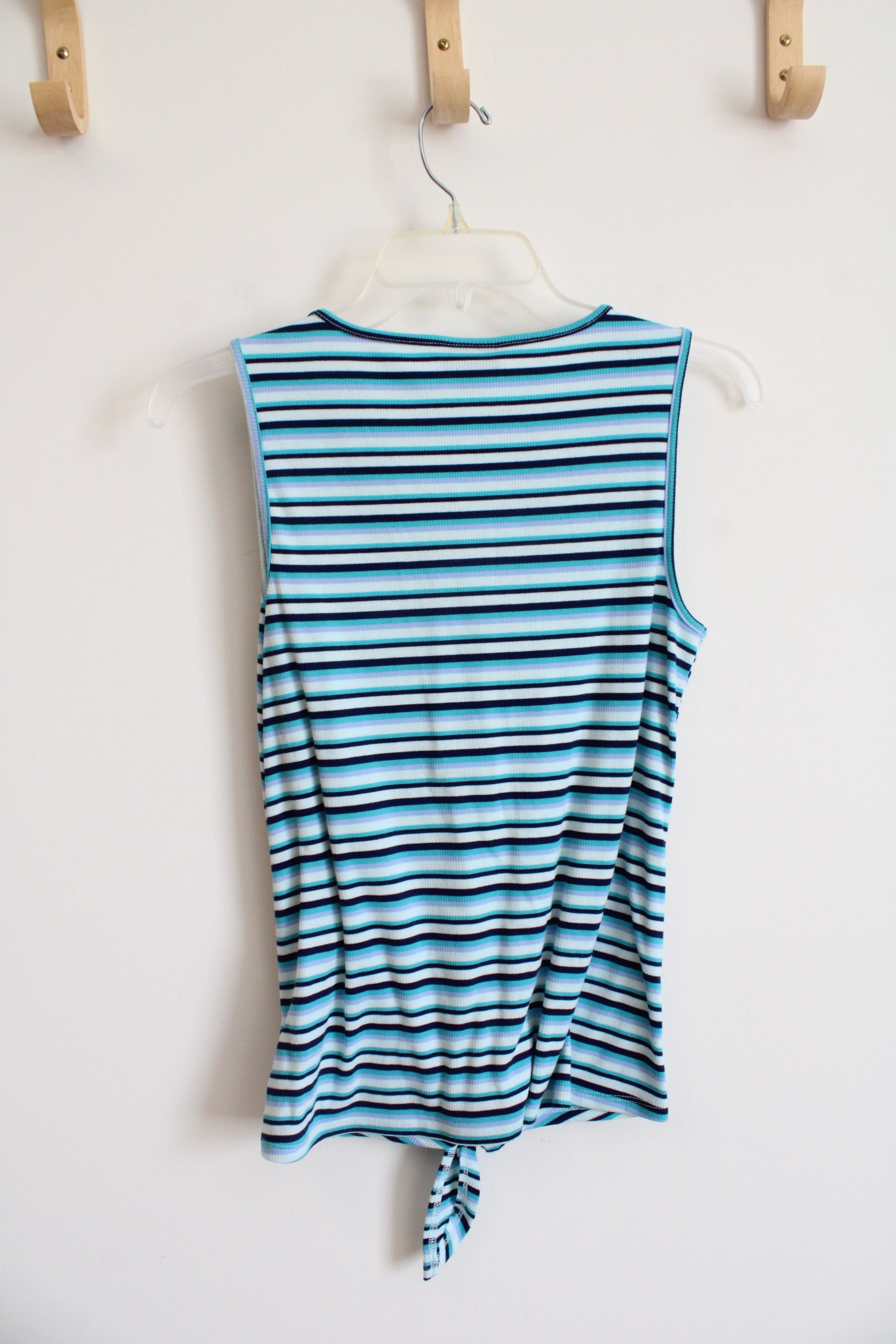 a.n.a Blue Striped Tied Tank Top | XS