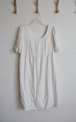 NEW Isabel Maternity White Linen Blend Dress | M