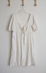 NEW Isabel Maternity White Linen Blend Dress | M
