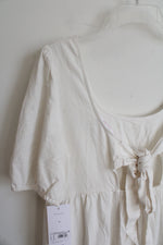 NEW Isabel Maternity White Linen Blend Dress | M