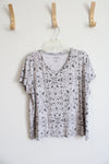 Croft & Barrow Gray & Navy Paisley Classic Tee Shirt | XL