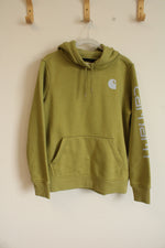 Carhartt Relaxed Fit Green Blue Logo Hoodie | S