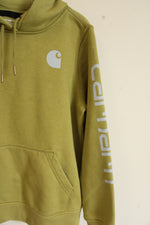Carhartt Relaxed Fit Green Blue Logo Hoodie | S