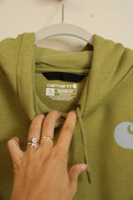 Carhartt Relaxed Fit Green Blue Logo Hoodie | S