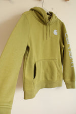 Carhartt Relaxed Fit Green Blue Logo Hoodie | S