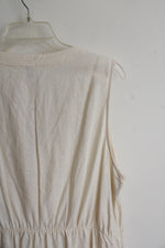 Old Navy Cream Linen Blend Button Down Dress | XL