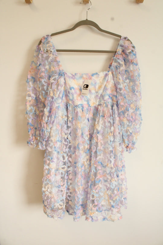 NEW Storia Purple Floral Babydoll Tulle Dress | M