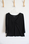 Mudd Black Cinched Long Sleeved Top | XL