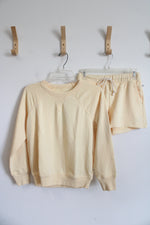NEW Lou & Grey Butter Yellow Sweatshirt & Shorts Set | XXS Petite