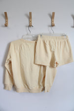 NEW Lou & Grey Butter Yellow Sweatshirt & Shorts Set | XXS Petite