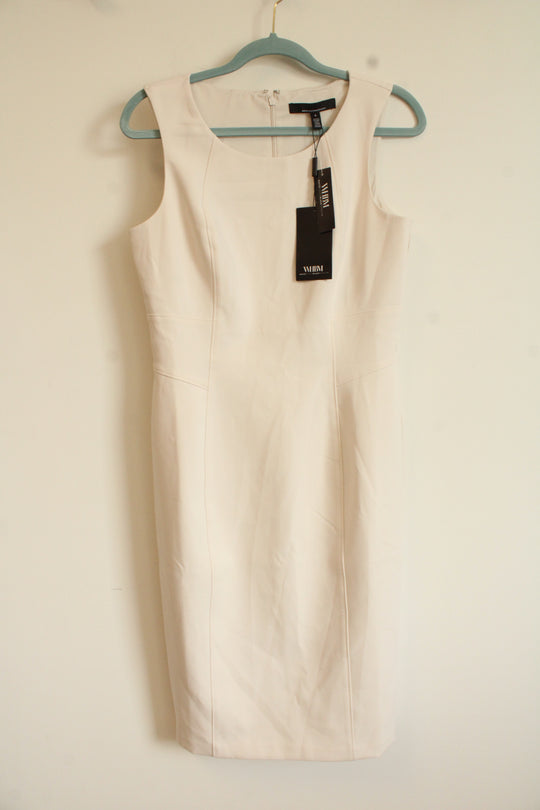 NEW White House Black Market Cream Light Palomino Structured Dress | 6