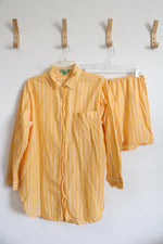 J.Crew Warm Sunflower Yellow & White Striped Cotton Beach Shirt & Short Set | M